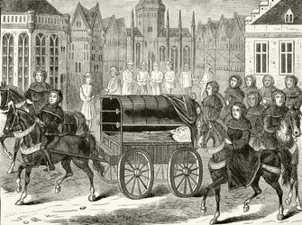 Trauerzug von König Richard II. von England im Jahr 1400, aus 